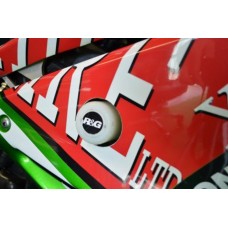 R&G Racing Crash Protectors (WHITE) RACE ONLY for Triumph 675 Daytona '13-'19